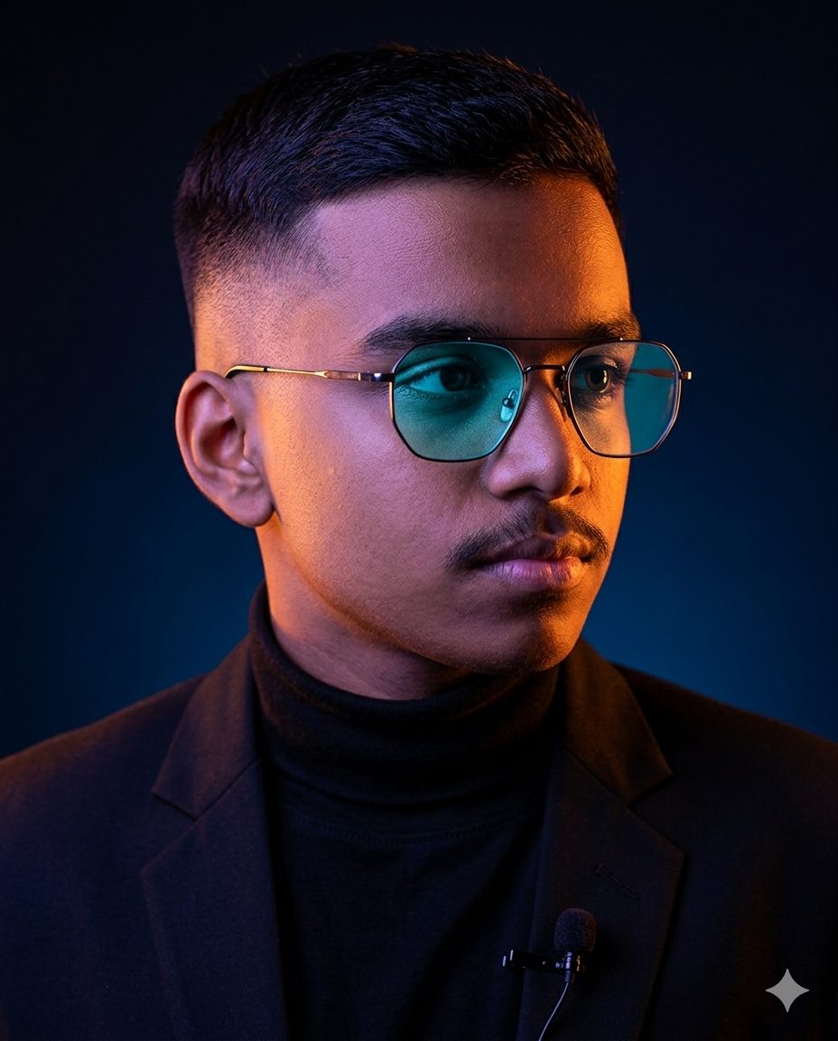 Close-up studio portrait ai image